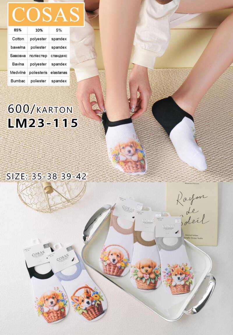 Stopki damskie Roz 35-42, Mix kolor Paczka 40 szt